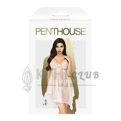 Бебі-дол з ажурним бралетом та асиметричним подолом Penthouse - Naughty Doll White S/M 103235 фото