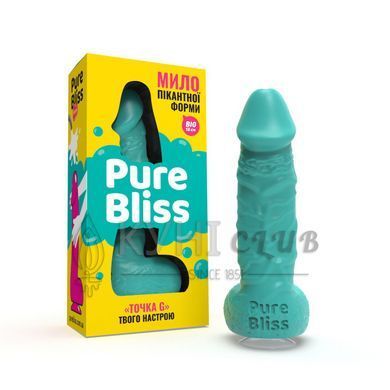 Мило у формі пеніса Pure Bliss BIG Turquoise, крафтове мило-член, натуральне 104441 фото