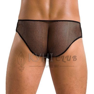 Мужские трусы со шнуровкой Passion 035 SLIP RICHARD L/XL Black, экокожа, сетка 105553 фото