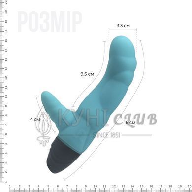 Вибратор рельефный Adrien Lastic Cyclone Blue со стимуляцией точки G, два мотора 101364 фото
