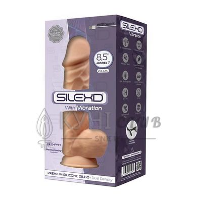 Фалоімітатор з вібрацією SilexD Norman Vibro Flesh (MODEL 1 size 8,5in), двошаровий, діаметр 5см 102847 фото