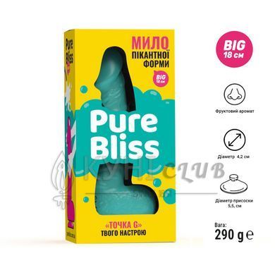 Мило у формі пеніса Pure Bliss BIG Turquoise, крафтове мило-член, натуральне 104441 фото