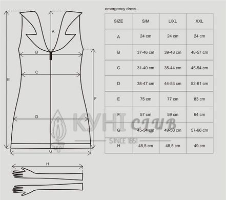Еротичний костюм медсестри Obsessive Emergency dress S/M, white, сукня, стринги, рукавички, чепчик, 105682 фото