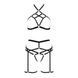 Комплект білизни Passion Exclusive MORGAN SET OpenBra L/XL, black, стрепи, трусики, ліф, пояс 101185 фото 5