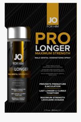 Пролонгувальний спрей JO Prolonger Spray with Lidocaine (60 мл), не містить мінеральних масел 102108 фото