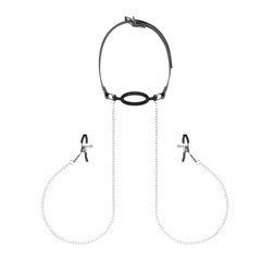 Затискачі з кляпом для сосків Bedroom Fantasies: Nipple Clamps & Silicone Gag Ring 106831 фото