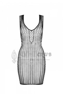 Мінісукня з вертикальним візерунком Passion BS097 One Size, white, плетіння з боків 106951 фото