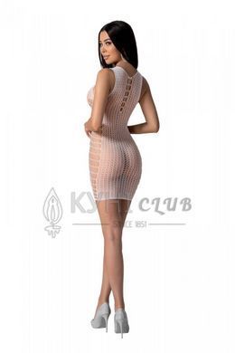 Мінісукня з вертикальним візерунком Passion BS097 One Size, white, плетіння з боків 106951 фото