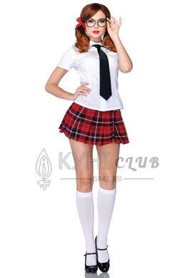 Эротический костюм школьницы Leg Avenue Private School Sweetie L, рубашка, юбка, галстук, оправа 107141 фото