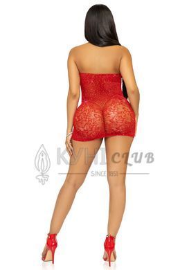Сукня-сітка зі стразами Leg Avenue Rhinestone halter mini dress Red, відкрита спина, one size 105972 фото