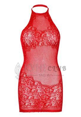 Сукня-сітка зі стразами Leg Avenue Rhinestone halter mini dress Red, відкрита спина, one size 105972 фото
