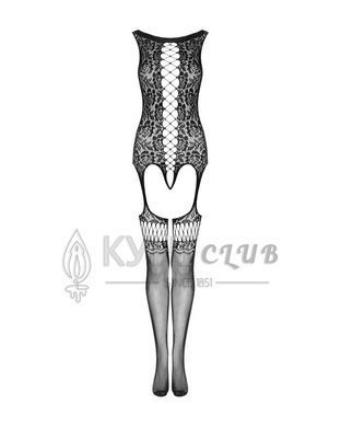 Бодістокінг Obsessive Bodystocking F236 S/Ml/L, глибоке декольте, імітація шнурівки 105216 фото
