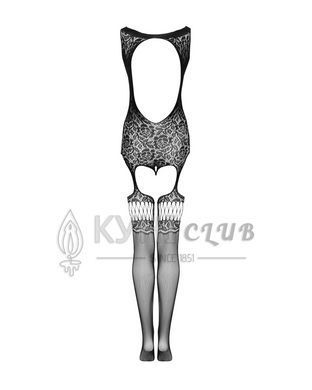 Бодістокінг Obsessive Bodystocking F236 S/Ml/L, глибоке декольте, імітація шнурівки 105216 фото