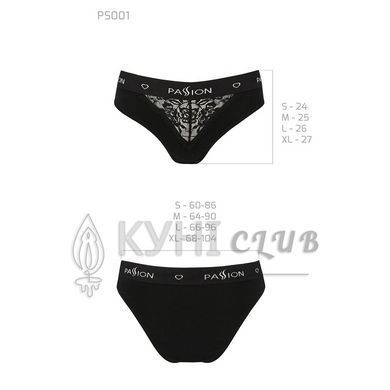 Трусики с широкой резинкой и кружевом Passion PS001 PANTIES black, size M 102154 фото