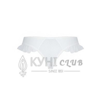 Трусики в горошек, с рюшами и шнуровкой Fatin Thong white L/XL - Passion 102929 фото