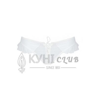 Трусики в горошек, с рюшами и шнуровкой Fatin Thong white L/XL - Passion 102929 фото