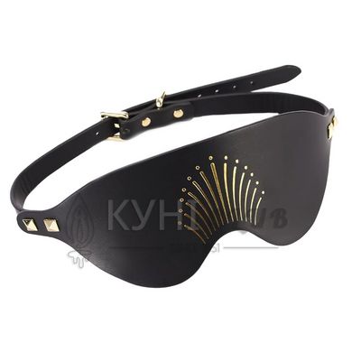 Роскошная маска на глаза Zalo Blindfolds Black, натуральная кожа 106204 фото