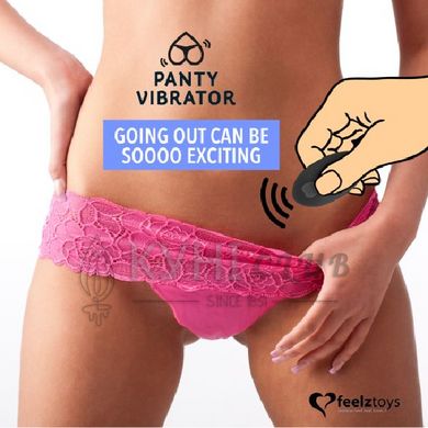 Вібратор в трусики FeelzToys Panty Vibrator Pink з пультом ДК, 6 режимів роботи, сумочка-чохол 108609 фото