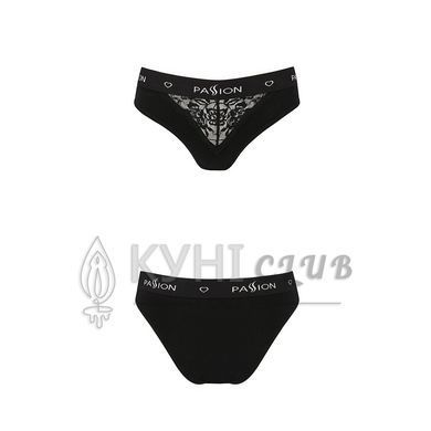 Трусики с широкой резинкой и кружевом Passion PS001 PANTIES black, size M 102154 фото
