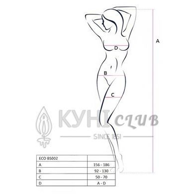 Бодістокінг Passion ECO BS002 red, з доступом, імітація підв&rsquo;язок, абстрактний малюнок 104990 фото