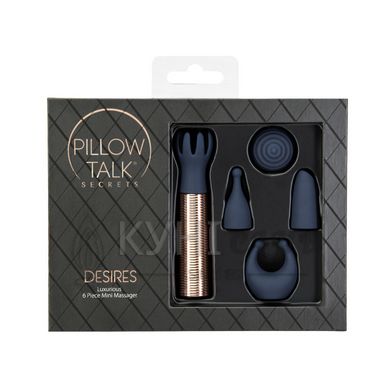 Вибромассажер Pillow Talk Secrets Desires 6-Piece Mini Massager Set - Navy 105726 фото