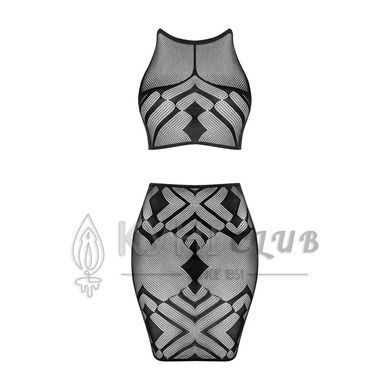 Эротичный полупрозрачный комплект Obsessive K101 top & skirt S/M/L, топ, юбка 106154 фото