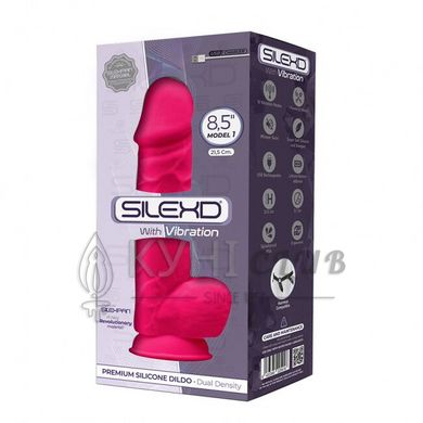 Фалоімітатор із вібрацією SilexD Norman Vibro Pink (MODEL 1 size 8,5in), двошаровий, діаметр 5см 102848 фото