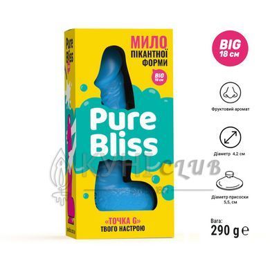 Мило у формі пеніса Pure Bliss BIG Blue, крафтове мило-член, натуральне 104442 фото