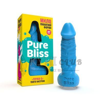 Мило у формі пеніса Pure Bliss BIG Blue, крафтове мило-член, натуральне 104442 фото