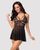 Эротический кружевной комплект с сеточкой Obsessive 838-BAB-1 babydoll & thong black S/M, черный, пе 105165 фото