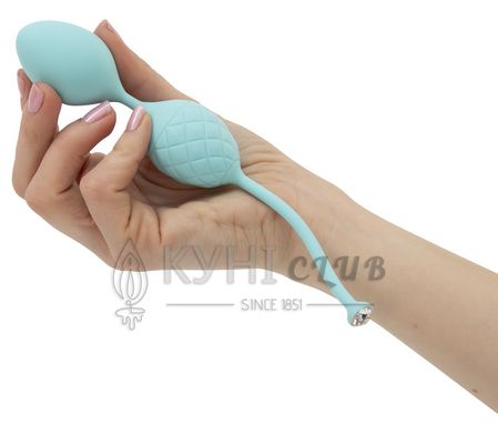 Роскошные вагинальные шарики PILLOW TALK - Frisky Teal с кристаллом, диаметр 3,2см, вес 49-75гр 100011 фото