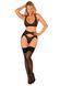 Комплект белья Obsessive Donna Dream 3-pcs set M/L Black, бюстгальтер, стринги, пояс для чулок 106639 фото 6