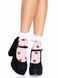 Носки женские с клубничным принтом Leg Avenue Strawberry ruffle top anklets One size, кружевные манж 106571 фото 1