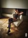 Корсет Obsessive Novenes corset & thong, M/L, прозорий, відкрита спина, стрінги в комплекті 109669 фото 3