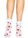 Носки женские с клубничным принтом Leg Avenue Strawberry ruffle top anklets One size, кружевные манж 106571 фото 3