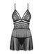 Эротический кружевной комплект с сеточкой Obsessive 838-BAB-1 babydoll & thong black S/M, черный, пе 105165 фото 6