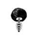Металева анальна пробка Кролячий хвостик Alive Fluffy Twist Plug M Black, діаметр 3,4 см 103942 фото 1