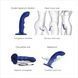 Насадка для страпона з подвійною точковою пульсацією Strap-On-Me TAPPING DILDO WAVE &ndash; NIGHT BLUE, М 107636 фото 3