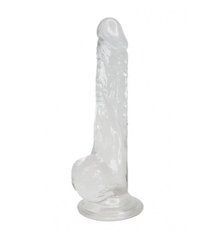 Прозорий фалоімітатор Alive Jelly Dildo Lusty, ТПЕ, присоска, діаметр 3,2 см, довжина 18 см 103439 фото