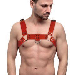 Чоловіча портупея на груди Feral Feelings - Bulldog Harness Red 107328 фото