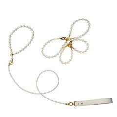 Перлинний набір для фіксації LOCKINK Pearl Bondage & Restraint Set, наручники, поножі, повідець 110067 фото