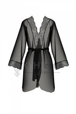 Пеньюар Passion AMBERLY PEIGNOIR black, L/XL, пояс в комплекте 108483 фото