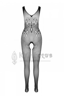 Бодістокінг з крилами Passion BS098 One Size, black, середня сітка, відкритий доступ 106952 фото