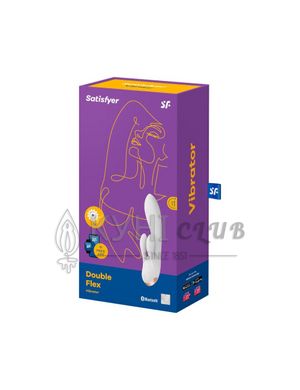 Смарт вибратор кролик с двойным отростком Satisfyer Double Flex White 104058 фото