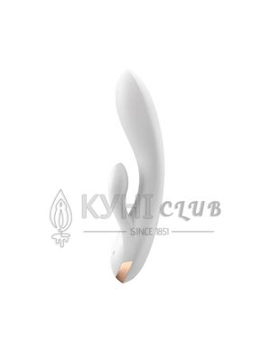 Смарт вибратор кролик с двойным отростком Satisfyer Double Flex White 104058 фото