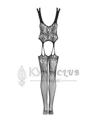 Бодистокинг Obsessive Bodystocking F237 S/M/L, растительное плетение, имитация чулок 105217 фото