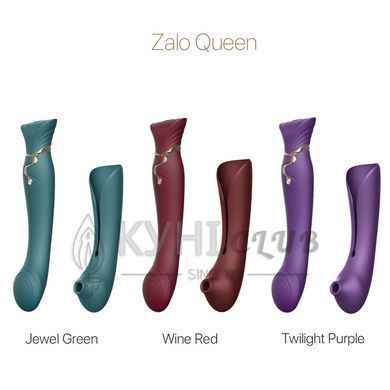 Смартвибратор 3в1 Zalo &mdash; Queen Twilight Purple, пульсирующая жемчужина и вакуум, кристалл Swarovski 104641 фото