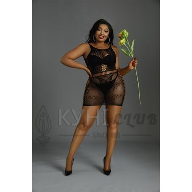 Платье-бодистокинг Moonlight Plus Model 01 XL-XXXL Black, мини, без рукавов 106155 фото