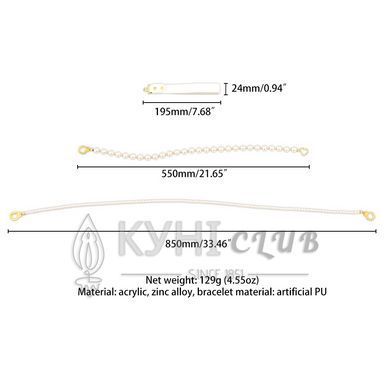 Перлинний набір для фіксації LOCKINK Pearl Bondage & Restraint Set, наручники, поножі, повідець 110067 фото
