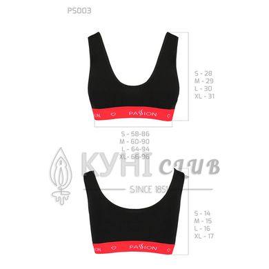 Спортивный топ на широких бретелях Passion PS003 TOP black, size L 102206 фото